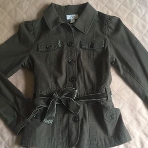 Ann Taylor Loft Khaki/Camo Green Cotton Jacket